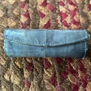 Genuine, eel skin lipstick holder